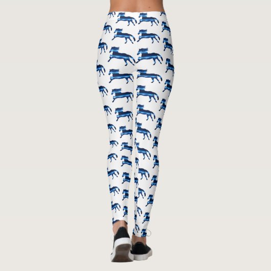 Leggings Cheval bleu (Dos)
