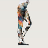 Leggings Cheval courant à l'aquarelle abstraite (Droite)