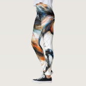 Leggings Cheval courant à l'aquarelle abstraite (Gauche)