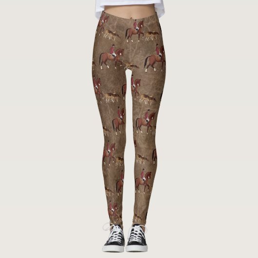 Leggings Cheval de chasse aux renards et haches (Devant)