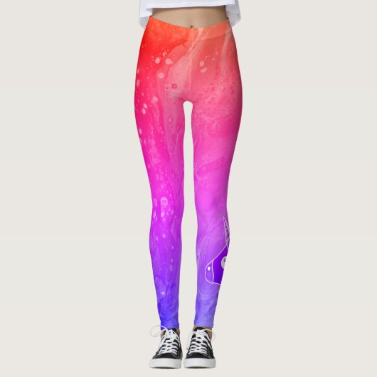 Leggings Cheval de licorne arc-en-ciel (Devant)