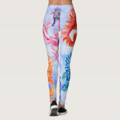 Leggings Cheval De Mer Et Épée Avec Corail Motif (Dos)