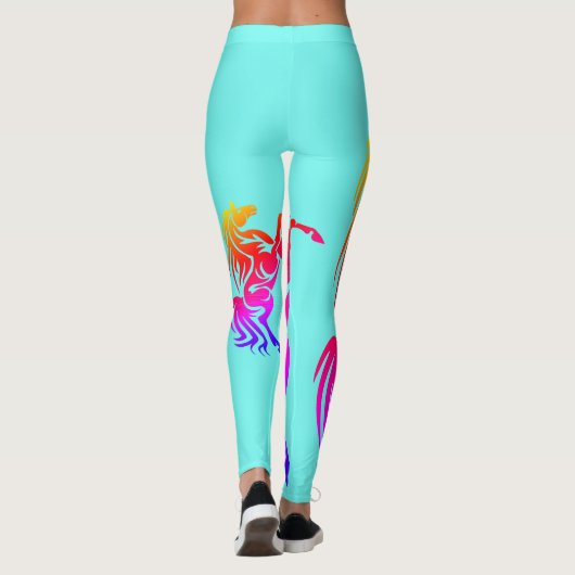 Leggings Cheval d'élevage arc-en-ciel Imprimer sur n'import (Dos)