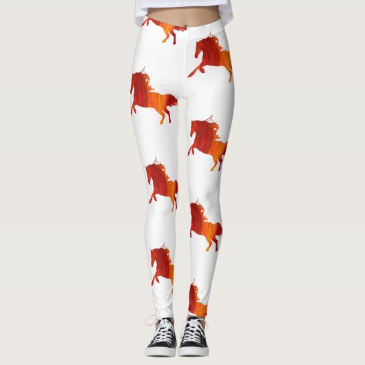 Leggings Cheval, Jambes de Cheval Feu Sauvage (Devant)