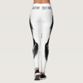Leggings Cheval sauvage noir droit - Dessin noir et blanc (Dos)