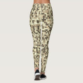 Leggings Chevauchement de petits carrés dans les tons beige (Dos)