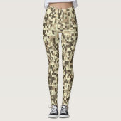 Leggings Chevauchement de petits carrés dans les tons beige (Devant)