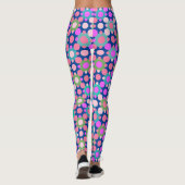 Leggings Chevauchement de Pois en rose et bleu vert BG (Dos)