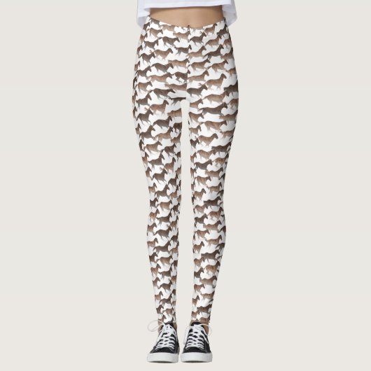 Leggings Chevaux Brown d'aquarelle (Devant)