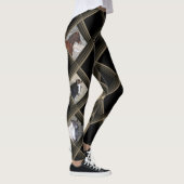 Leggings Chevaux de coeurs de plaid de lavabo de sable (Droite)