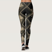 Leggings Chevaux de coeurs de plaid de lavabo de sable (Dos)