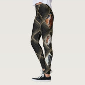 Leggings Chevaux de coeurs de plaid de lavabo de sable (Gauche)