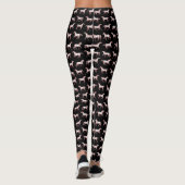 Leggings Chevaux galopants rose noir girly amusants  (Dos)