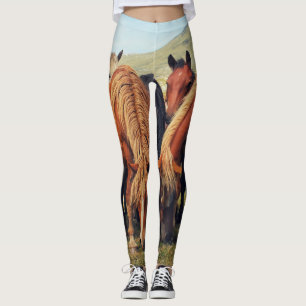 Leggings Chevaux sauvages Vie Nature Scène