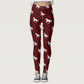 Leggings Chevaux sur le Buffalo Plaid (Devant)