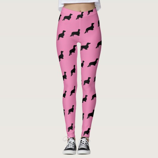 Leggings Cheveux longs Dachshund - Silhouette 1 (Devant)