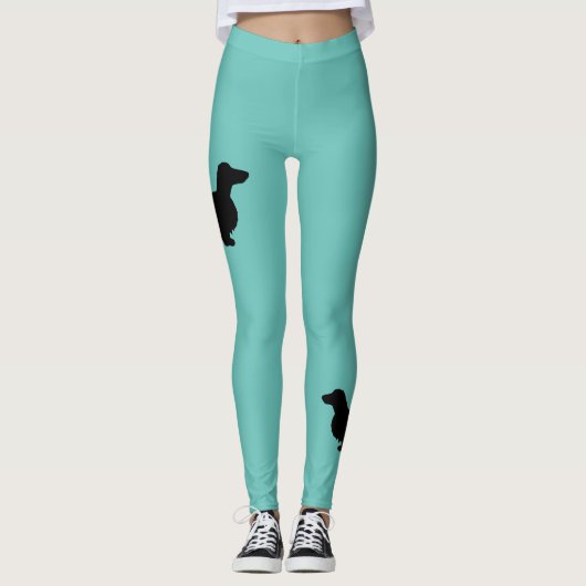 Leggings Cheveux longs Dachshund - Silhouette 1 (Devant)