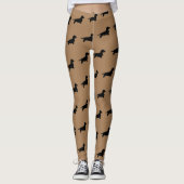 Leggings Cheveux ronds Dachshund - Silhouette 1 (Devant)