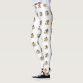 Leggings Chèvre squelette fantomatique mignonne avec chapea (Gauche)