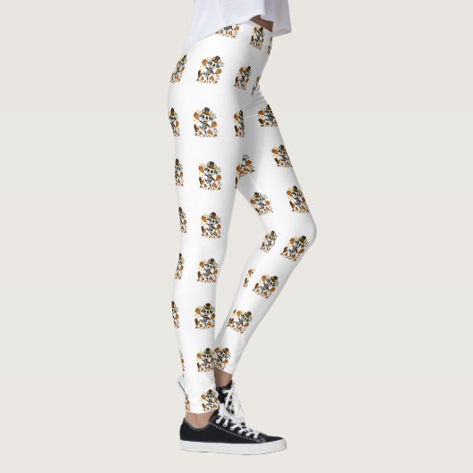 Leggings Chèvre squelette fantomatique mignonne avec chapea (Droite)