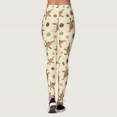 Leggings Chèvres peintes et Pois sur motif crème (Dos)