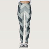 Leggings chevron abstrait surdimensionné géométrique à deux (Devant)