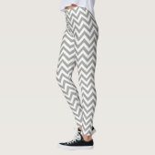 Leggings Chevron blanc gris (Gauche)