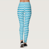 Leggings Chevron blanc turquoise (Dos)