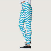 Leggings Chevron blanc turquoise (Gauche)