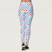 Leggings chevron classique moderne bleu et rouge (Dos)