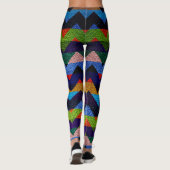 Leggings Chevron Coloré Cuir Moderne #5 (Dos)
