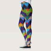 Leggings Chevron Coloré Cuir Moderne #5 (Gauche)