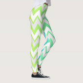 Leggings Chevron motif citron vert turquoise aqua ombre élé (Droite)