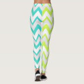 Leggings Chevron motif citron vert turquoise aqua ombre élé (Dos)