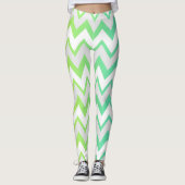 Leggings Chevron motif citron vert turquoise aqua ombre élé (Devant)