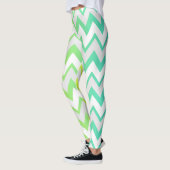 Leggings Chevron motif citron vert turquoise aqua ombre élé (Gauche)