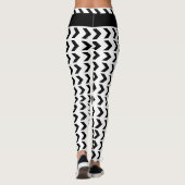 Leggings Chevron Motif mignon Monogramme Blanc Noir (Dos)