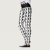 Leggings Chevron Motif mignon Monogramme Blanc Noir (Gauche)