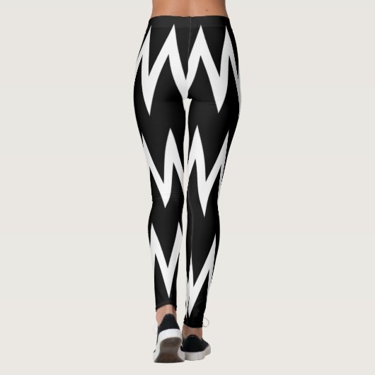 Leggings Chevron noir et blanc (Dos)