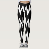 Leggings Chevron noir et blanc (Devant)