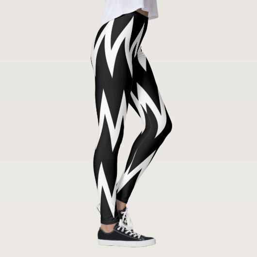 Leggings Chevron noir et blanc (Droite)
