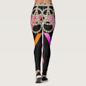 LEGGINGS CHEVRON NOIR ROSE CHAUD PARTIES SCINTILLANT PEARLE (Dos)