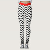 Leggings Chevron noir sur votre Col. (Devant)