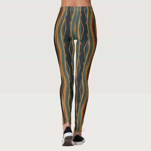Leggings Chevron rayures dans les tons de la Terre (Dos)