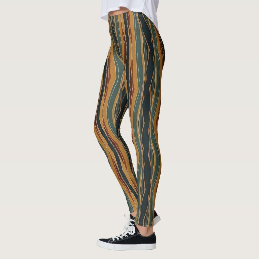 Leggings Chevron rayures dans les tons de la Terre (Gauche)