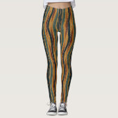 Leggings Chevron rayures dans les tons de la Terre (Devant)