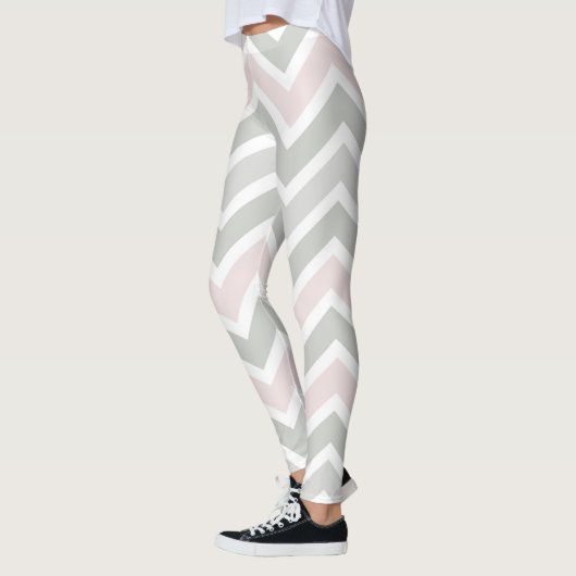 Leggings Chevron rose et gris (Gauche)