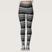 Leggings Chevron Stripes sur gris foncé (Devant)