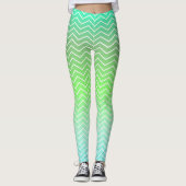 Leggings Chevron vert bicolore (Devant)