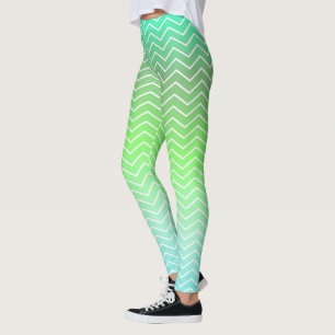 Leggings Chevron vert bicolore